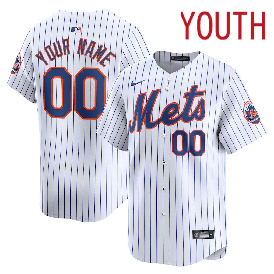 Youth New York Mets Nike White Home Limited Custom MLB Jersey->buffalo bills->NFL Jersey